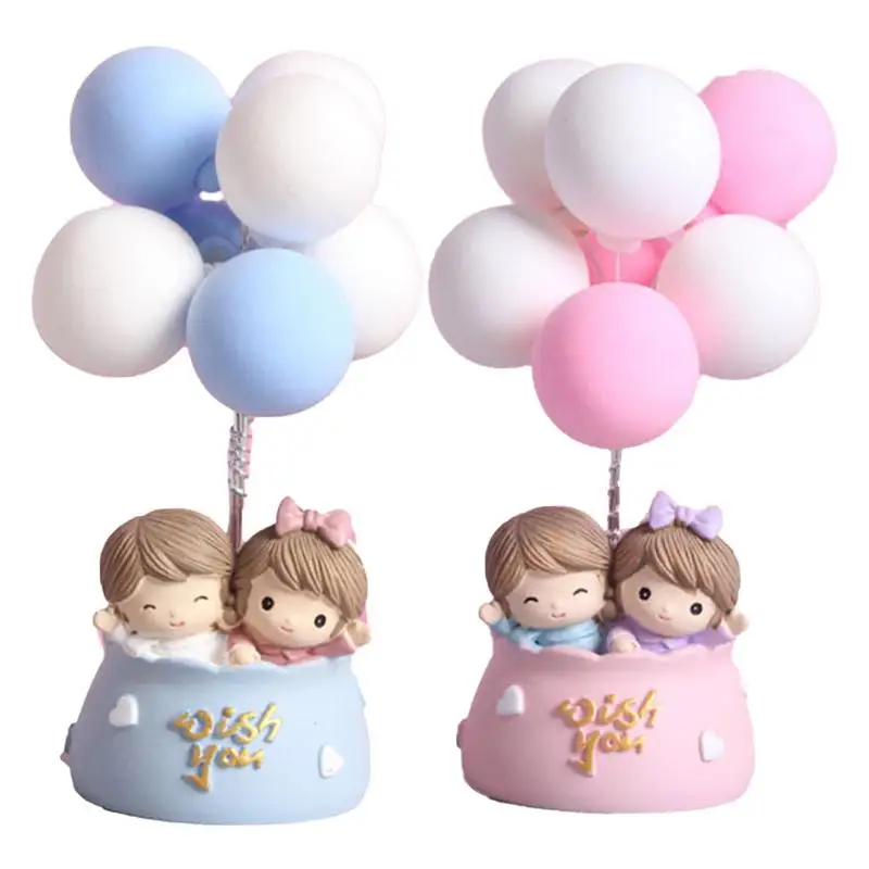 

Милые парные украшения для интерьера автомобиля, милая мультяшная смола, статуэтки, воздушный шар, украшение для интерьера автомобиля