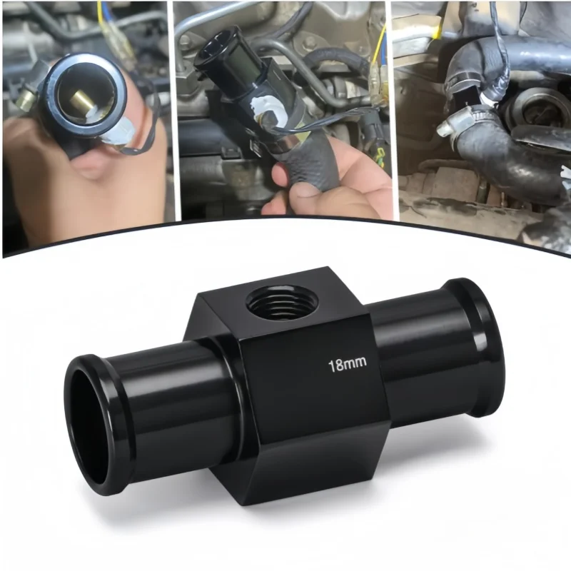 블랙 워터 온도 게이지 라디에이터 온도계 워터 온도 조인트 파이프 센서 18MM 20MM 22MM 24MM 호스 어댑터