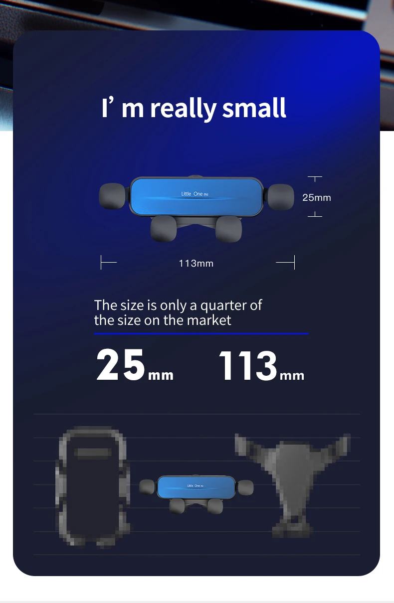 Car mobile phone bracket air outlet gravity support fixed frame navigation car buckle suitable for 4.7-6.7 inch mobile phones phone charging stand