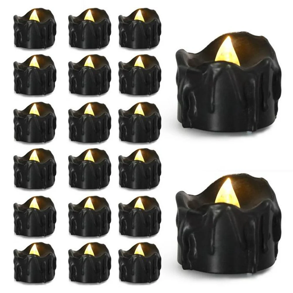 Black Halloween LED tealight Candle Emitting Color:1.5M 10Led 4 4