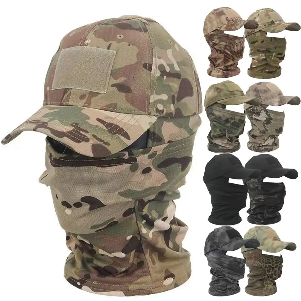 

Men Women Military Hood Outdoor Breathable Sunscreen Camouflage Balaclava Mask Windproof Snapback Sun Hats Baseball Hatsi Mask