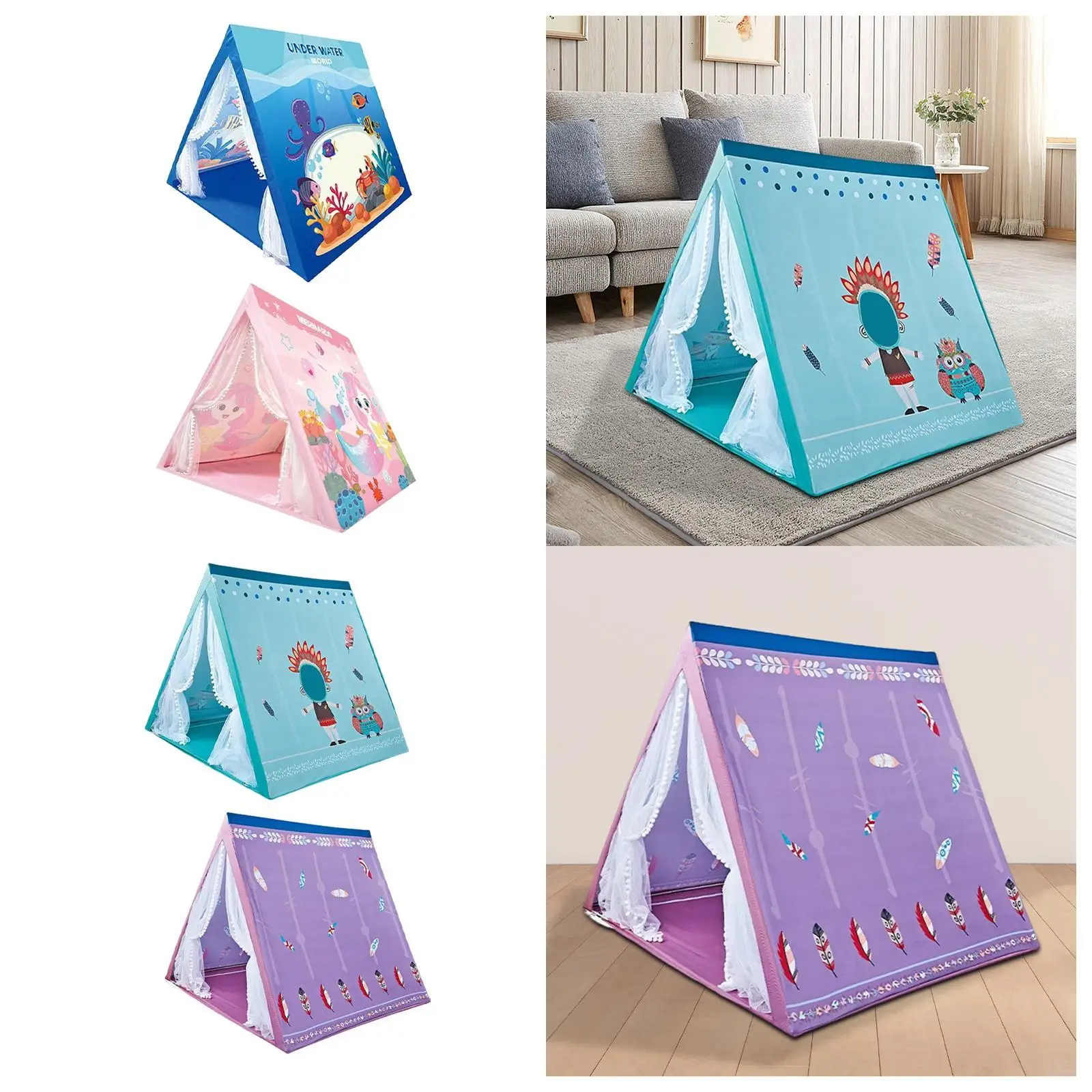 Kids Play Tent Gifts Kids Play House Easy Assemble Foldable Large Indoor Playhouse for Children Toddlers Picnics Kids Boys Girls