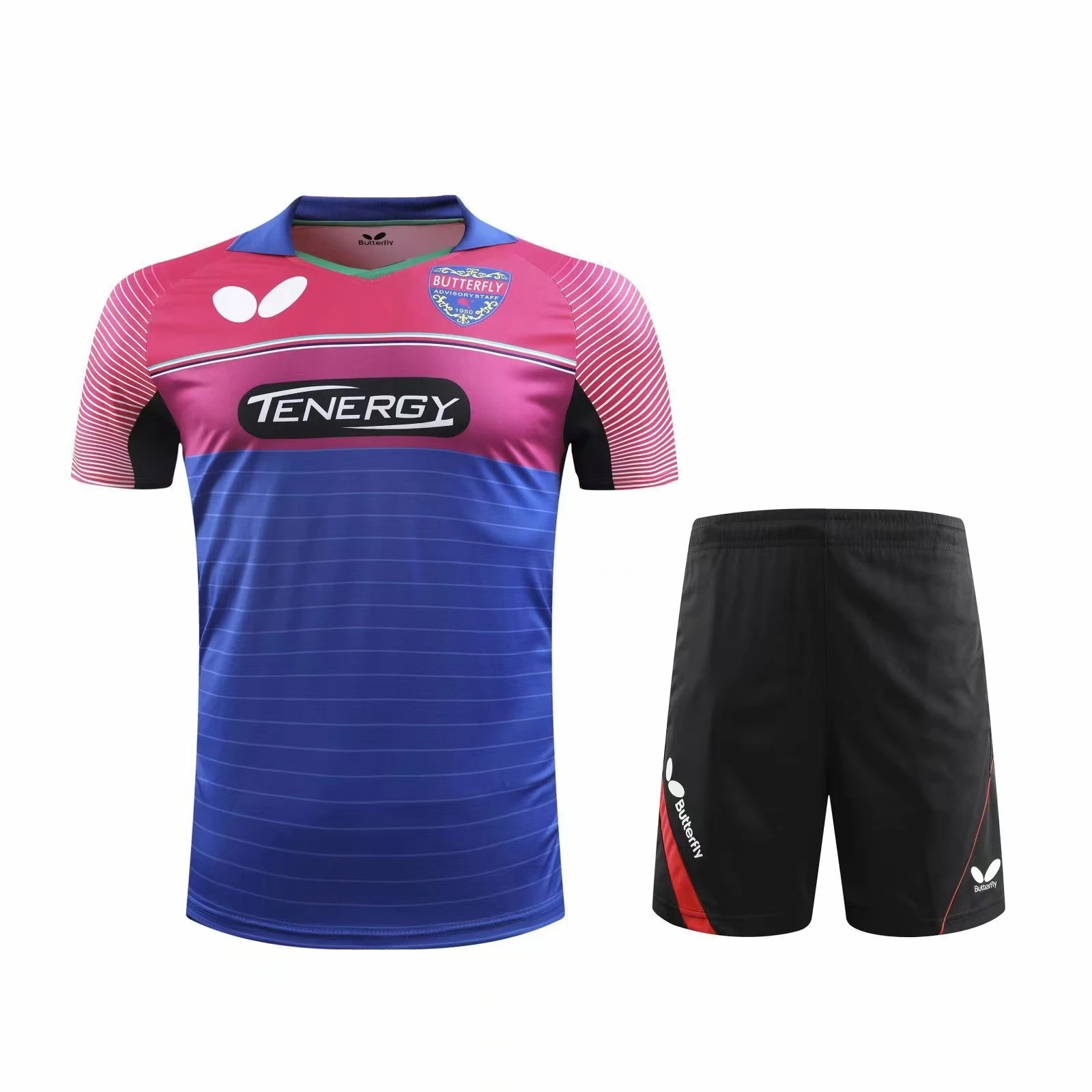 Customized a set of men and women butterfly table tennis suit shorts round neck quick dry breathable half sleeve can print LOGO