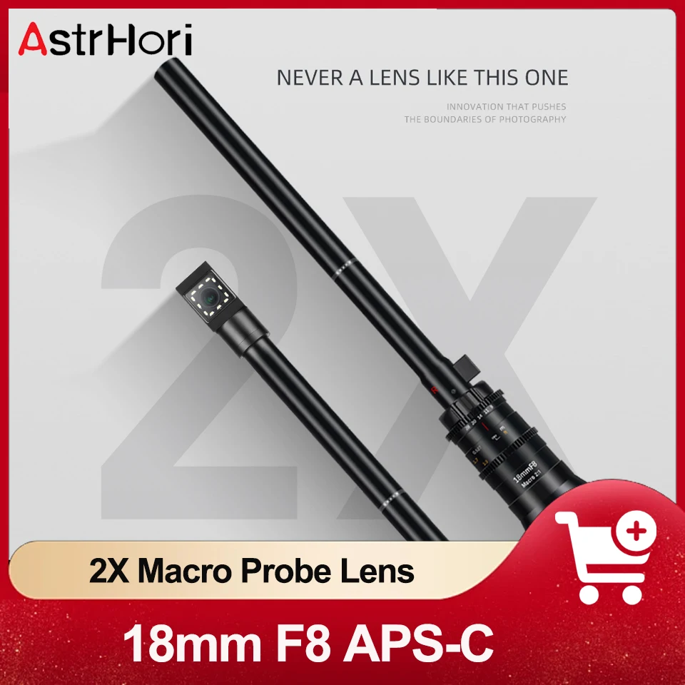 Astrhori 18Mm F8 Macro 2X Aps-C Obiettivo Sonda 90 Gradi/Vista Diretta Obiettivo Telecamera Switching Per Fuji X-T30 Nikon D3500 Canon Eos-5D