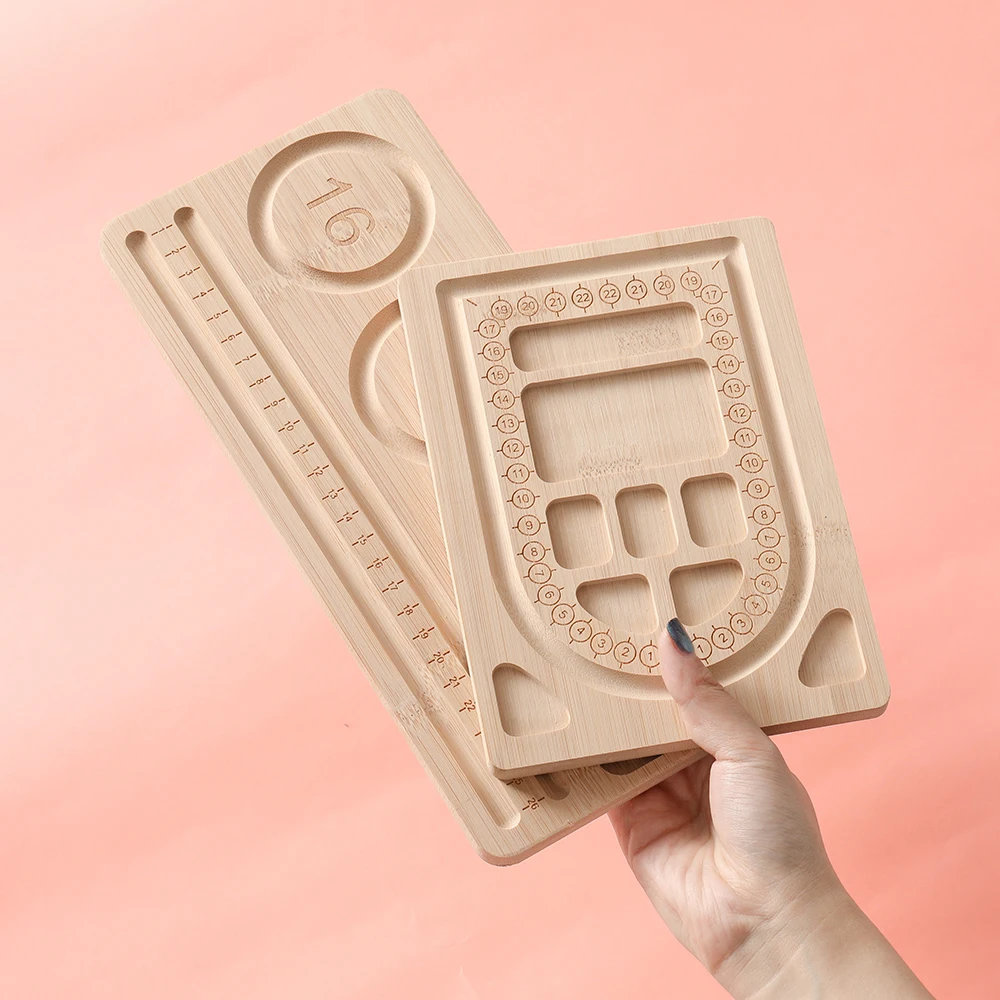 1pc Wooden Flocked Beading Tray 5