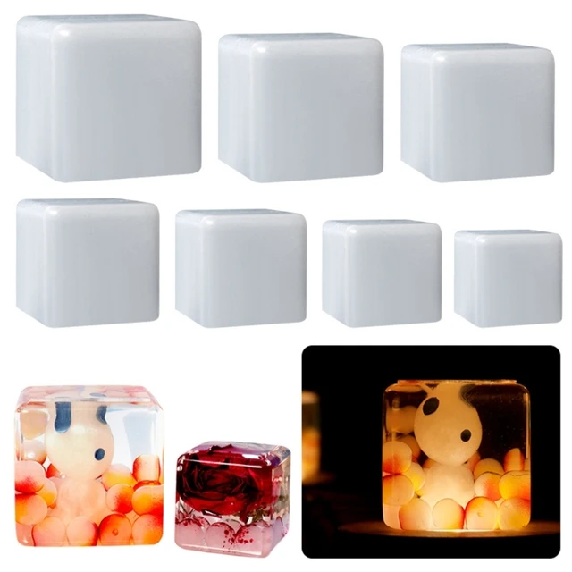 4 Pack Square Resin Molds - 4 Sizes Cube Silicone Casting Molds for DIY Art  Resin Candle Soap Making