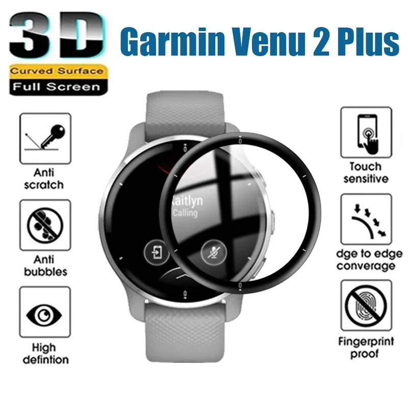 

3D Full Cover Screen Protector for Garmin Venu 2 Plus Not Tempered Glass Soft Screen Protector Film