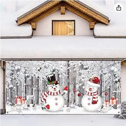 Christmas Garage Door Background Cloth  for Decoracion Navidad