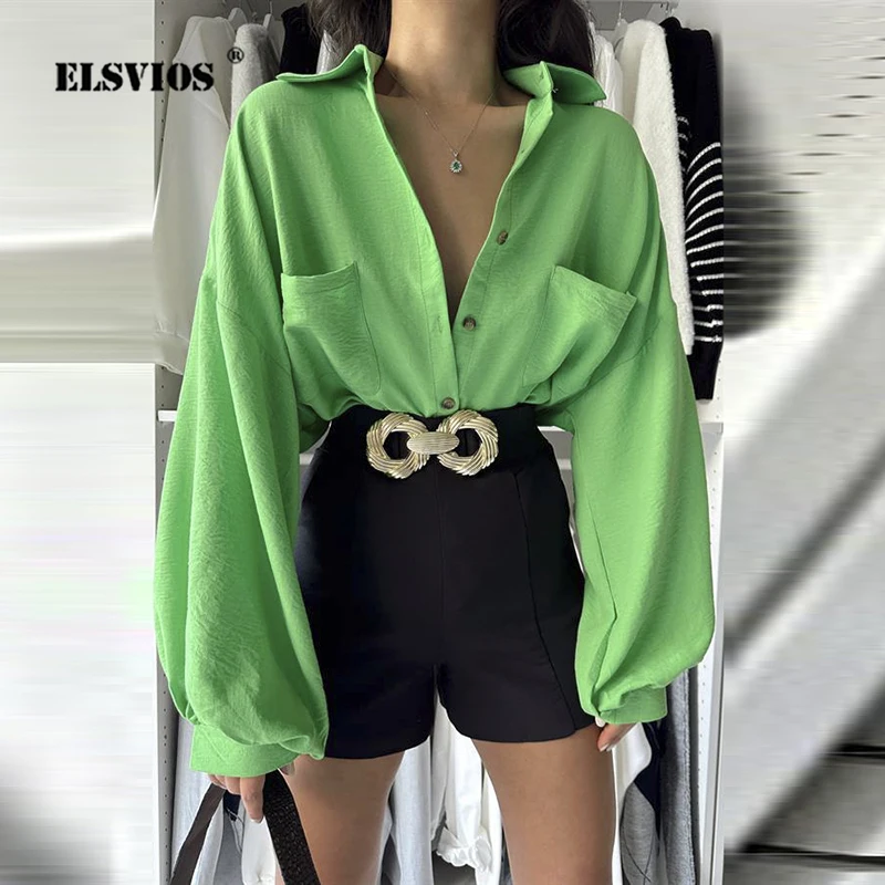 

Lady Fashion Commute Long Sleeves Shirts Spring Summer New Casual Solid Color Loose Buttons Cardigans Women Elegant Party Blouse
