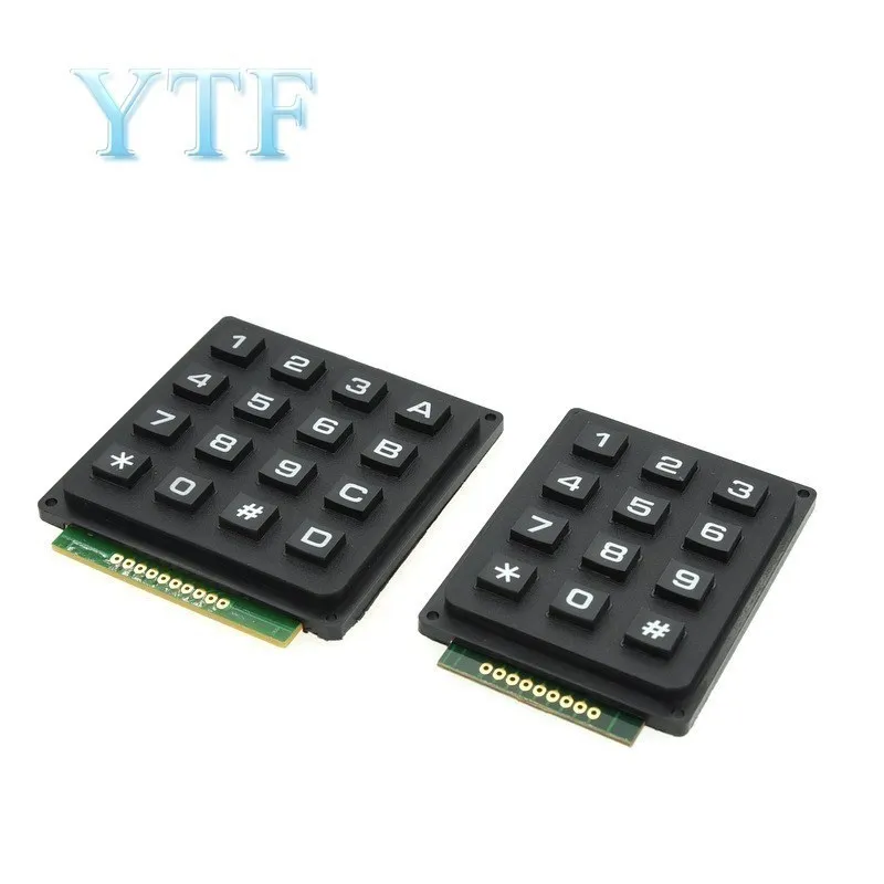 4X3 12key 4X4 Matrix Keyboard Keypad Module Use Key PIC AVR Stamp Sml 4*4 3*4 Plastic Keys Switch for Arduino Controller keyboard keypad module