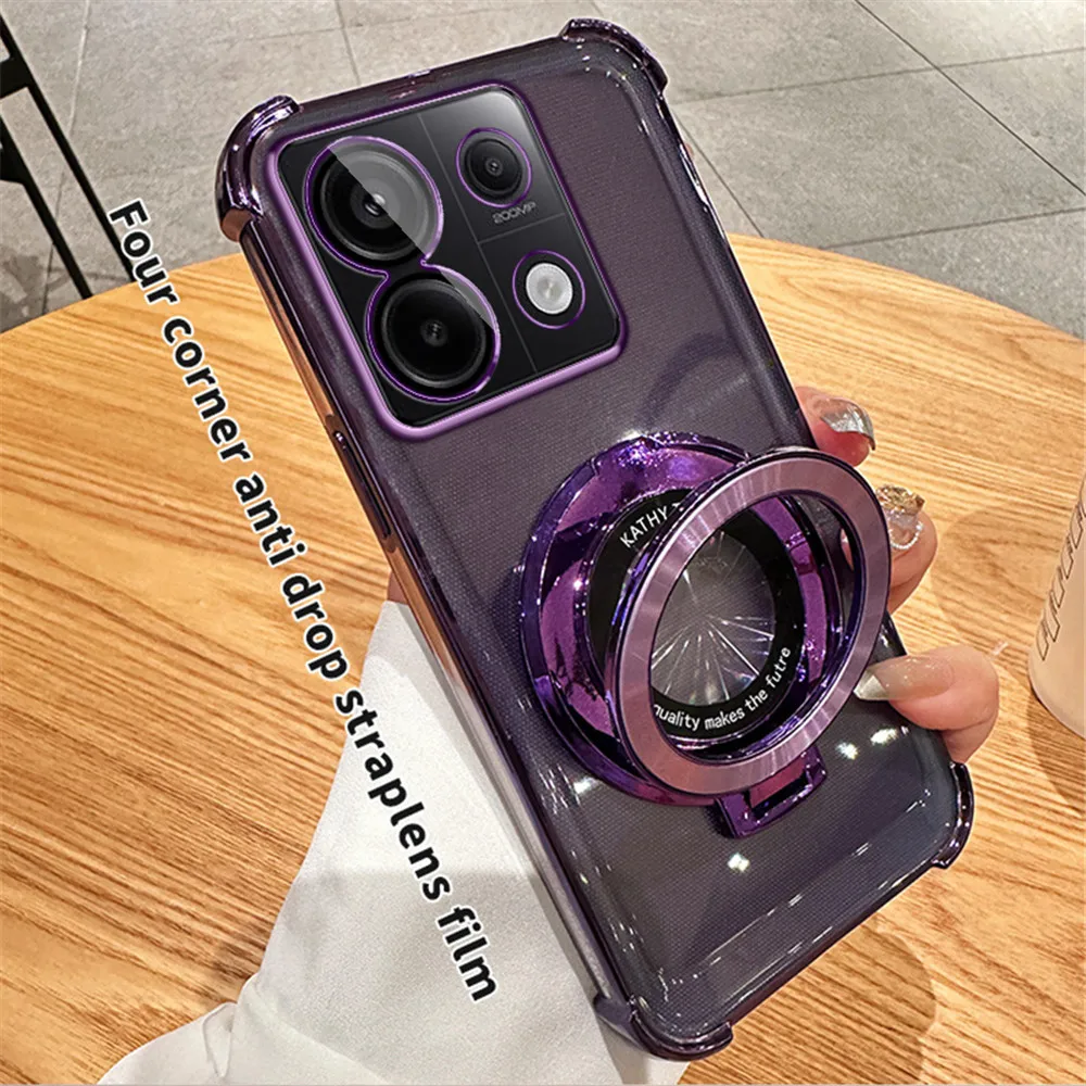 Luxury Magnetic Plating Stand Shockproof Phone Case Cover