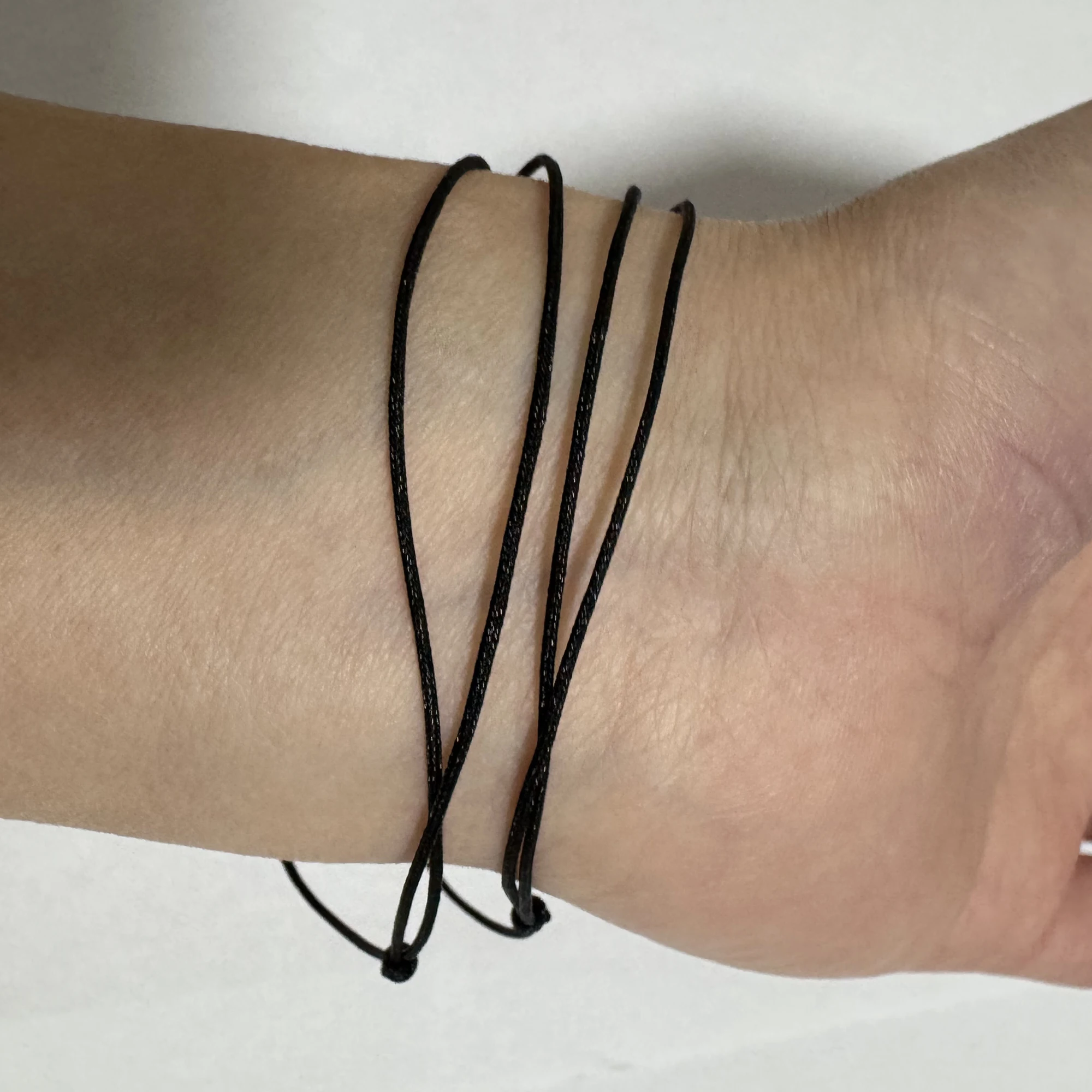 Bracelet Porte-bonheur Noir Réglable Fait Main - Corde/nylon - Unisexe - Neuf Avec étiquettes