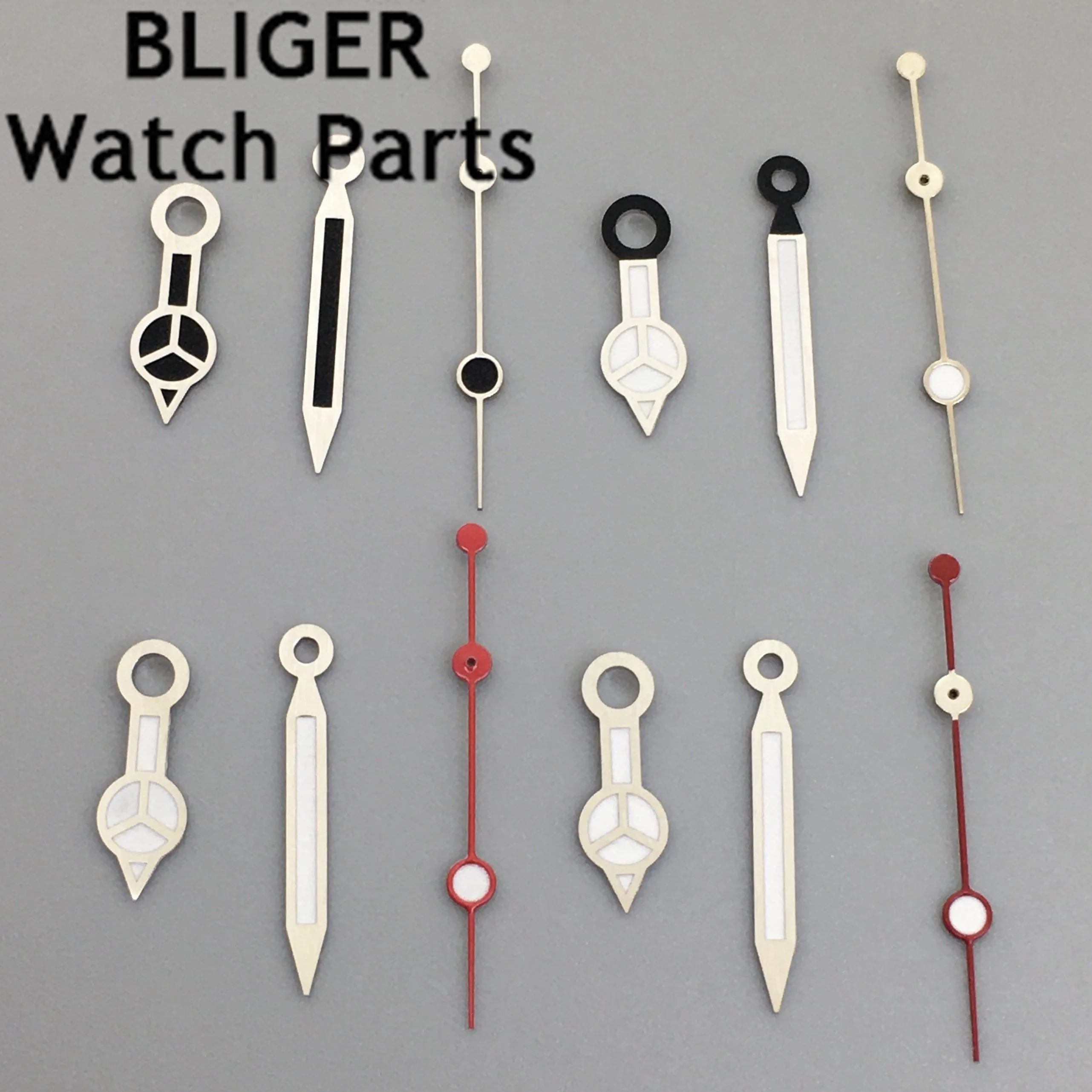 

BLIGER silver red black watch hands luminous fit NH35 NH36 ETA 2824 2836 Miyota 8205 8215 821A Mingzhu 2813 3804 movement