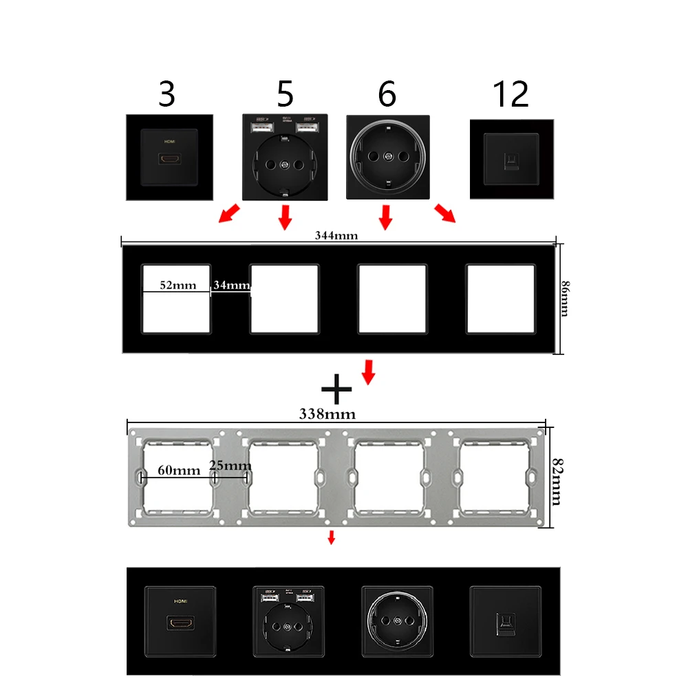 Ubaro padrão da ue tomada de parede