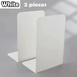 Modern Minimalist Metal Book Stand Set - Sleek Black Desktop Organizer (2 Pieces) (White   2pc)