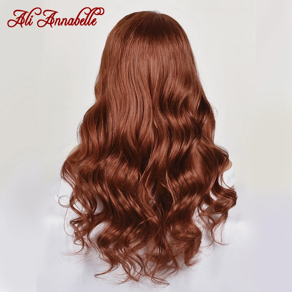 Reddish Brown Colored Body Wave Hair Wigs For Woman 13x4 lace Lace Frontal Wigs Lace Front Pre Plucked Brazilian Remy Hair