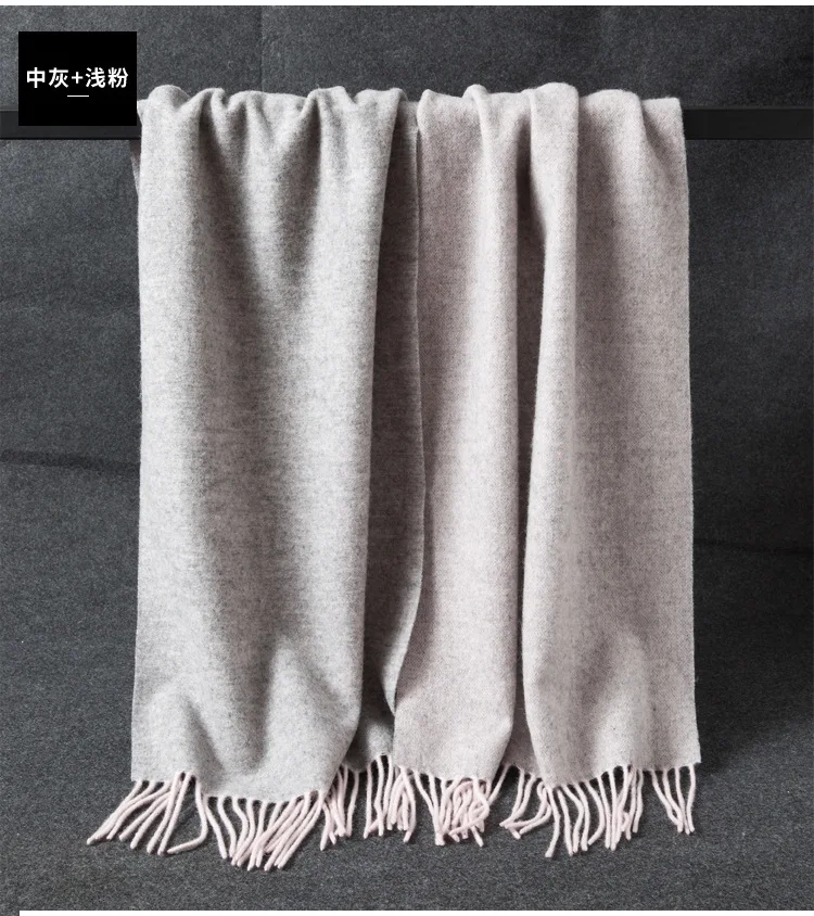 

Luxury Double Side Solid Color Women Wool Scarves Men Classical Wool Shawl Factory Direct