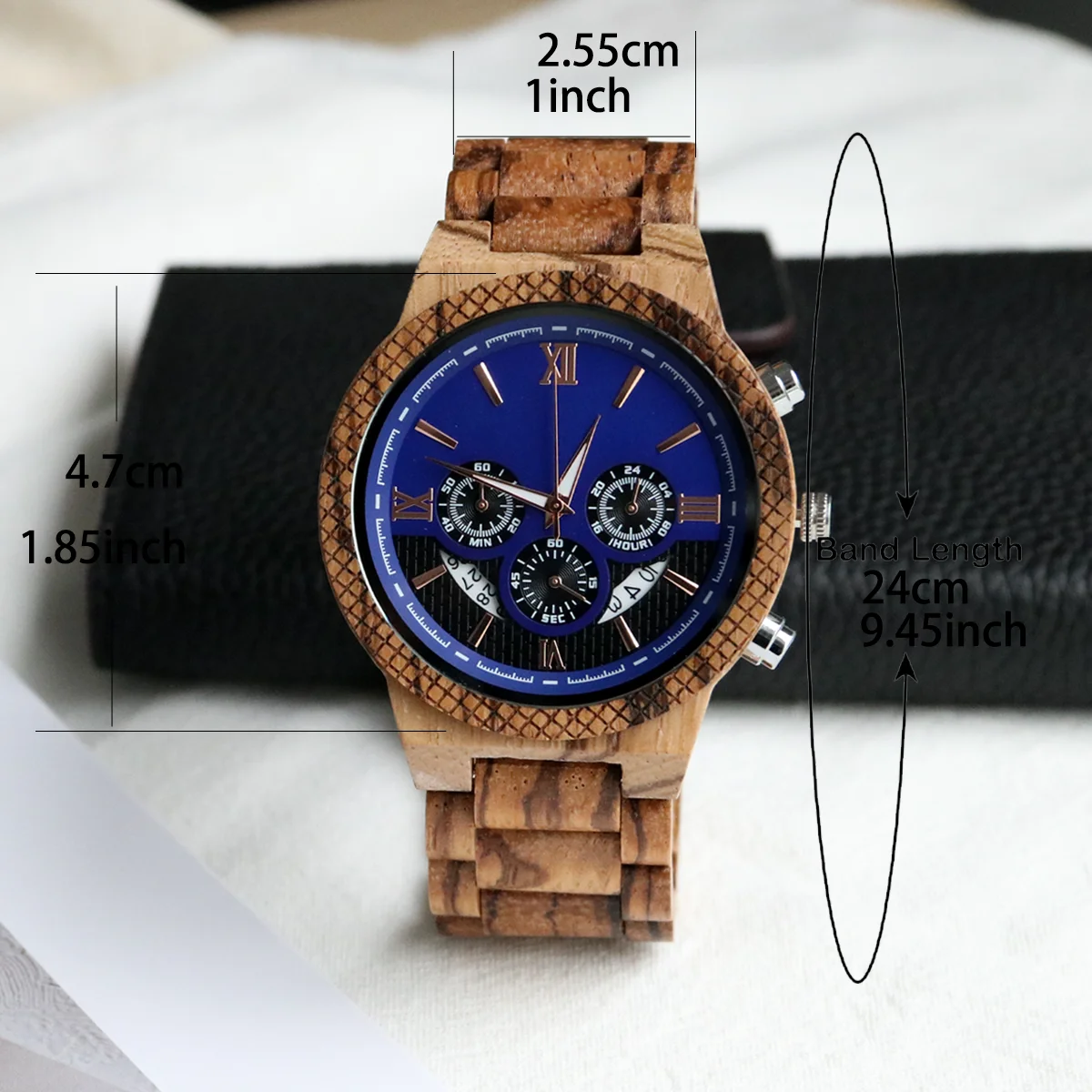 Herrklocka i trä multifunktionell quartz armbandsur present_voghion.com