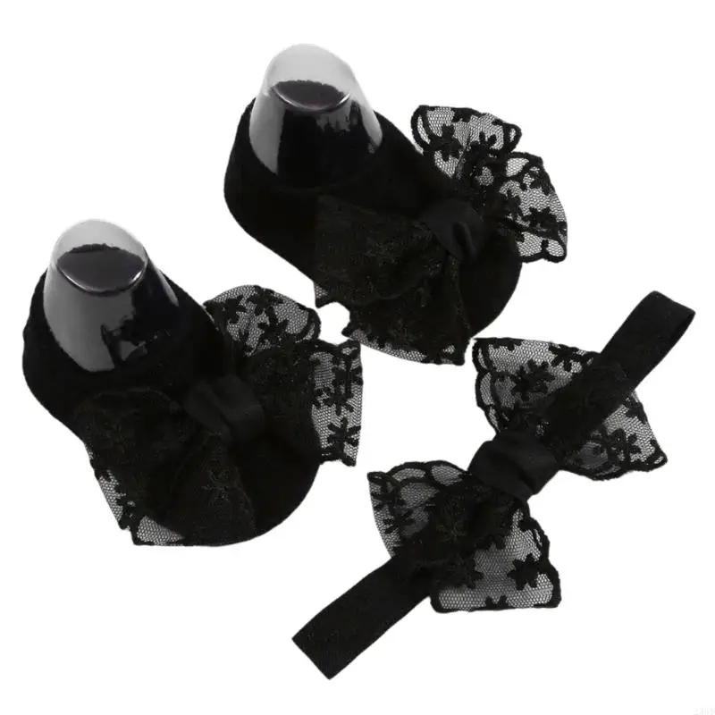 23GD Lace Bowknot Baby Grip Socks Not-Slip Step Socks Toddlers Footwears Infants Walk Comfortable Wearing Gift