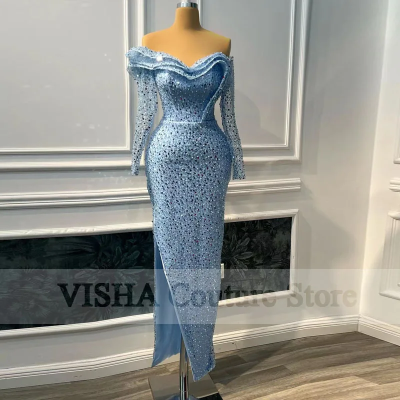 2022 Sequin Mermaid Prom Dresses Long Sweetheart Evening Dresses Beading Formal Party Dress Custom Made