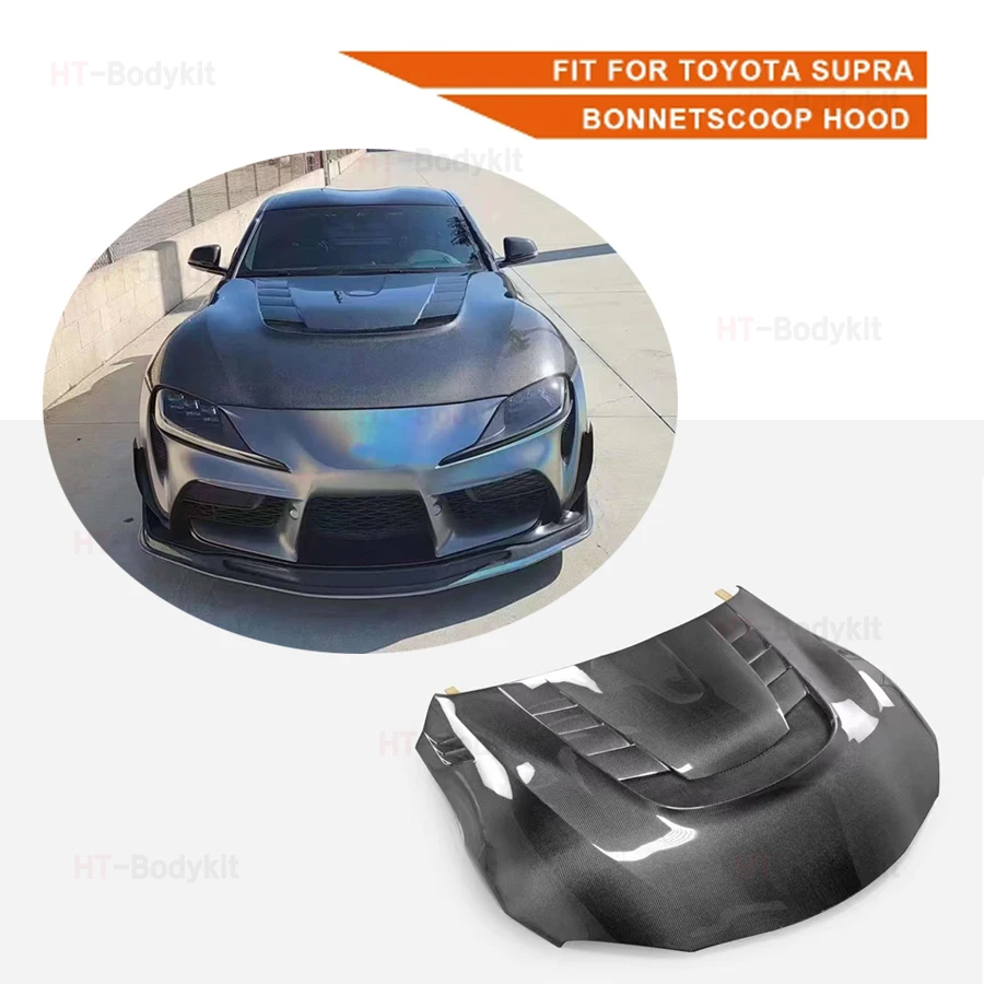 

For Toyota Supra A90 2021 2022 Varis Style Carbon Fiber Engine Hood Bonnet Cover FRP Bonnetscoop Hood Body Kit