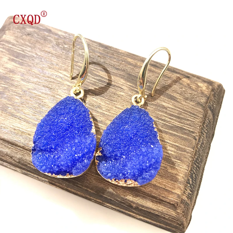 European Colorful Water Drop Dangle Earrings,1 Pair,For Women