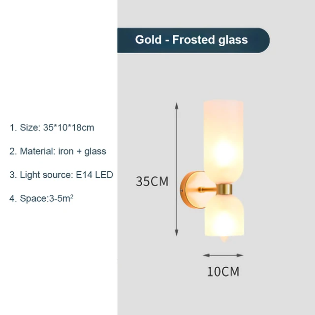 Up and Down Dual Glass Shades Wall Light - Lighting4Home