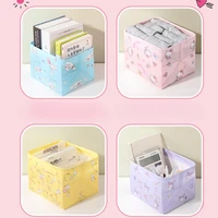 Sanrio Cute Hello Kitty Kuromi Melody Cinnamoroll Sundries Foldable Storage Box Desk Cosmetics Snack Storage Basket Organizer 5
