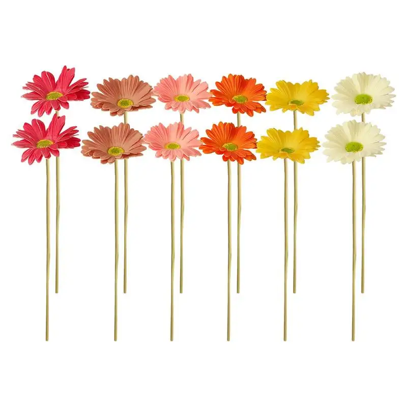 

12pcs Gerbera Artificial Flower For Wedding Decoration DIY Silk Flowers Daisy Fake Flower African Chrysanthemum Party Home Decor