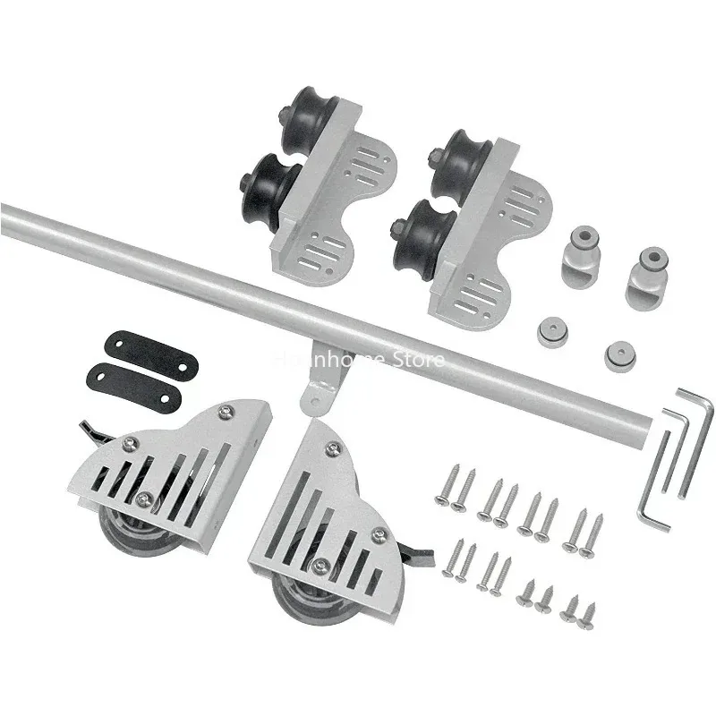 

Round Tube Rolling Ladder Track， Floor Roller with Brake Retractable Sliding Library Hardware Kit No Ladder 16FT(488cm)