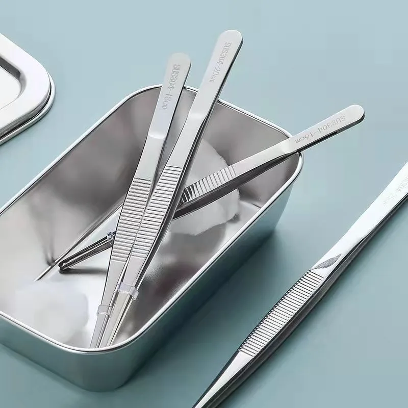 Stainless Multifuctional Steel Elbow Tweezers Aquarium Clip Long Tongs Medical Tweezers Forceps Pet Feeding Tools Non-slip tweezer tool