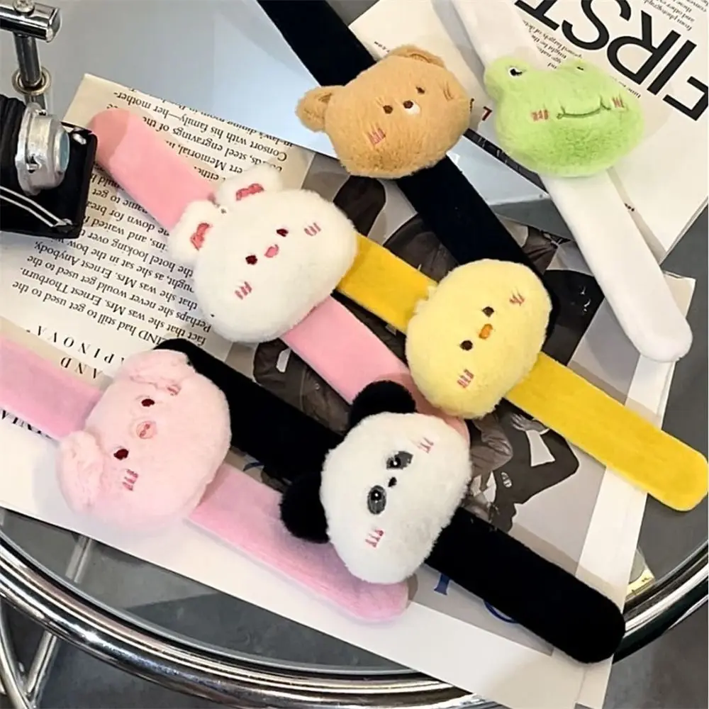 

Cartoon Animal Clap Circle Toy Panda Rabbit Super Soft Plush Slap Bracelet Bear Frog Kawaii Plush Wristband Party Favor