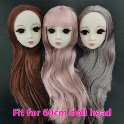 BJD 1/3 – têtes de poupée pour filles, cheveux longs, vrais cils féminins, accessoires de maquillage, jouets à la mode, cadeau, 60cm, 18 pouces 