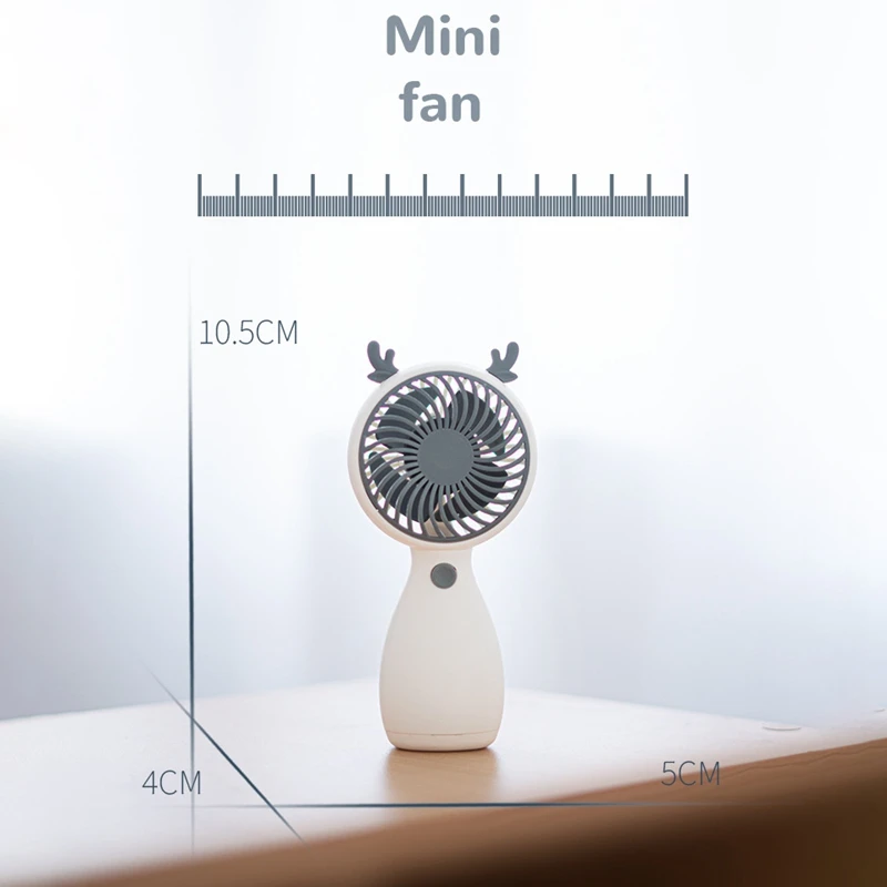 Cute Hand-Held Fan, USB Charging, Portable Wind Power Ultra-Quiet Mini Multi-Function Electric