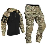Softair Paintball Tactical Suits Work Clothing Uniform Multi Pockets Combat Camo Shirts Hood Cargo Pants +Pads Hunting Clothes 1