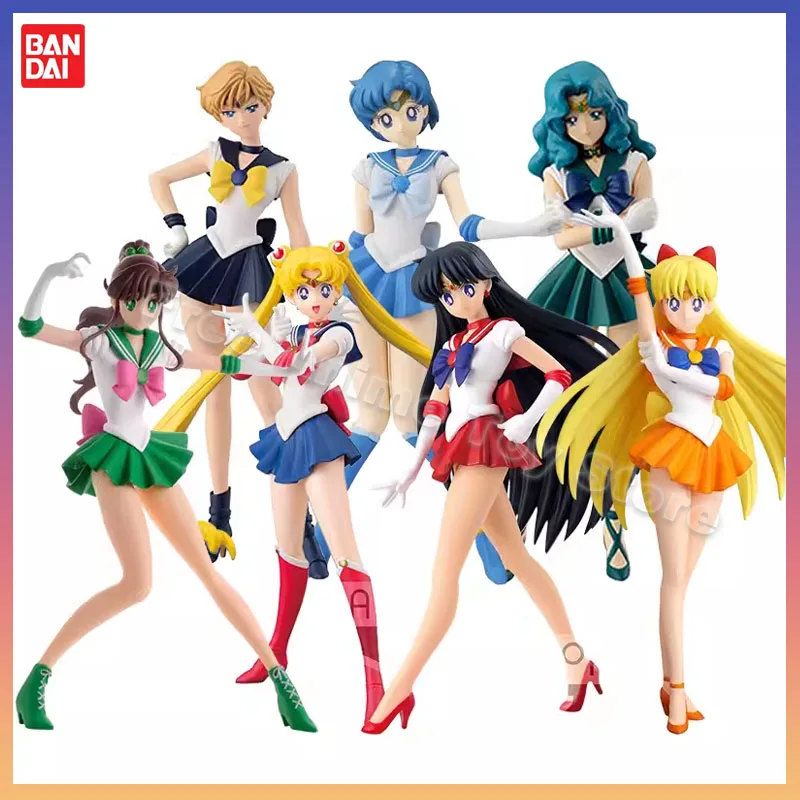 

Оригинальные фигурки Bandai Сейлор Мун, Tsukino Usagi Mizuno Ami Hino Ray Kino Makoto Aino Minako, аниме экшн-фигурки, модели игрушек