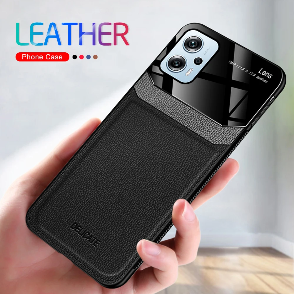 Poko X 4 GT Case Luxury Leather Plexiglass Back Cover For Xiaomi Poco X4 GT X4GT 5G NFC TPU Soft Frame Protect Funda Poc_voghion.com