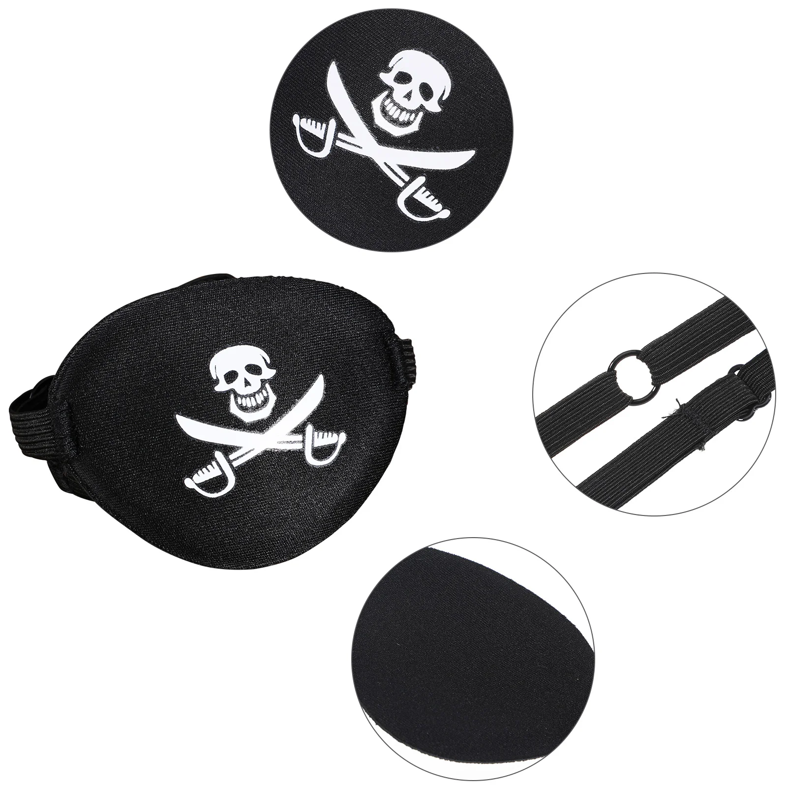 NUOLUX Adult Pirate Eye Patch Skull Crossbone Eye Patch Eye Mask for Halloween (Black) Skull eye mask 6