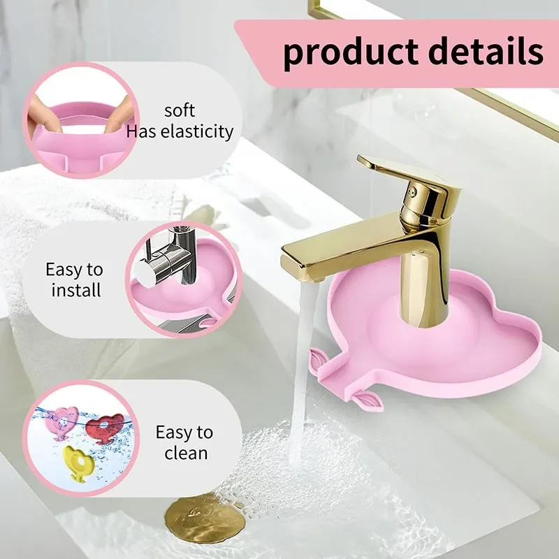 Faucet Mat Kitchen Faucet Splash Pad Kitchen Silicone Faucet Mat Flower Sink Splash Pad Drain Pad Bathroom Countertop Protector