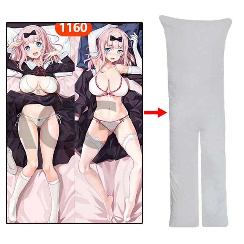 Kaguya-sama: Love Is War Fujiwara Chika Split Legs Dakimakura Onahole Sex Anime Pillowcase 2WAY Waifu Body Pillows Cosplay Props