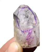 one piece Rough Natural Enhydro Quartz Point With Moving Water Bubbles 1