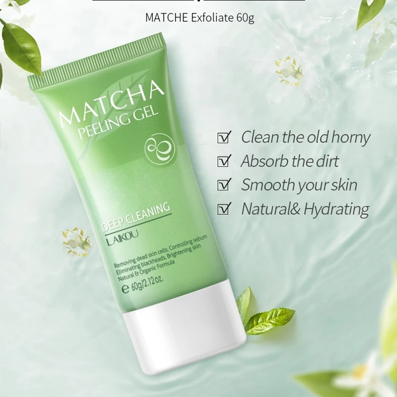 Matcha Exfoliating Peeling Gel Facial Scrub Moisturizing Brightening Repair facial exfoliant
