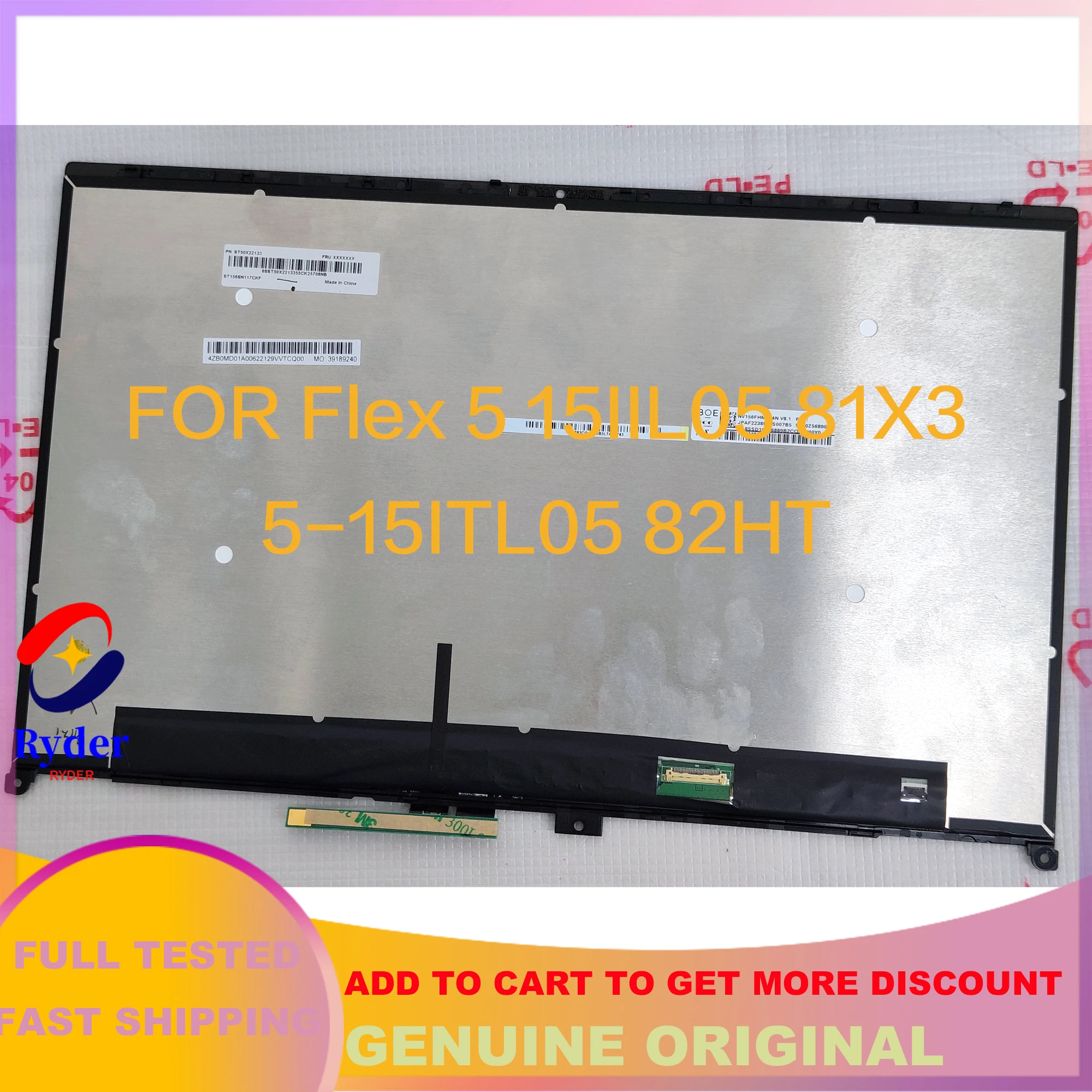 Per Lenovo Ideapad Flex 5-15Iil05 5-15Alc05 5-15Itl05 5-15Iil 5-15 Schermo Lcd Touch Display Panel Assembly Muslimate