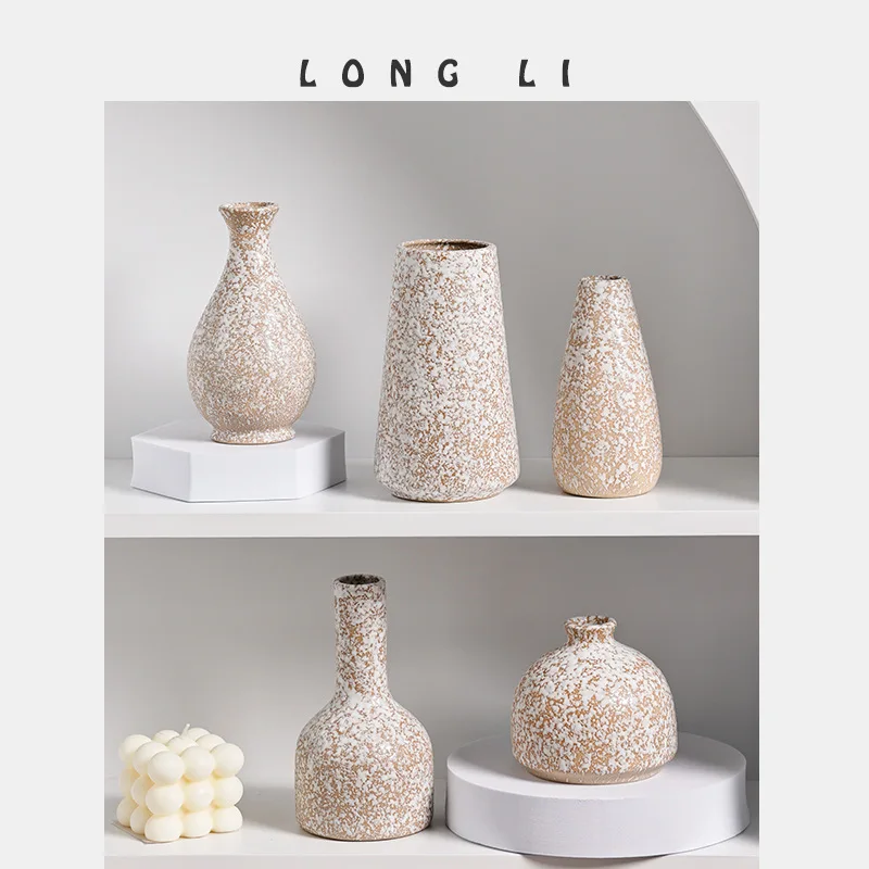 

Минималистичная Скандинавская керамическая ваза ваби-Саби орнамент сушеные цветы для гостиной крыльца Свадебные реквизиты для фотографий