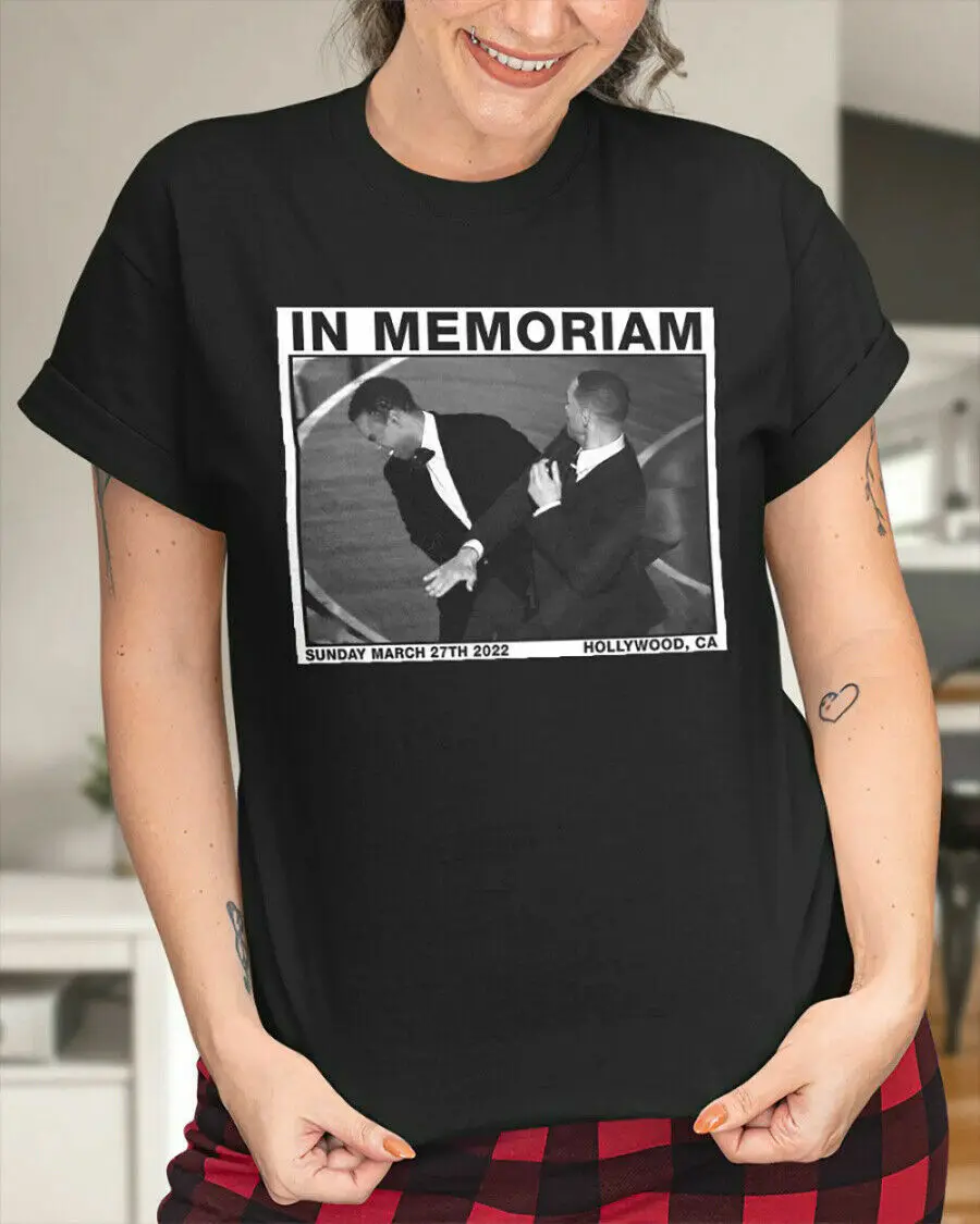 Will Smith Slaps Chris Rock On Oscars 2022 In Memoriam Funny Meme T-Shirt Unisex