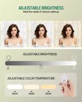 Туалетный столик Hzuaneri с 10 светодиодными шариками, регулируемой яркостью, большим HD-зеркалом, 1 большим ящиком и 8 маленькими ящиками — изображение 4