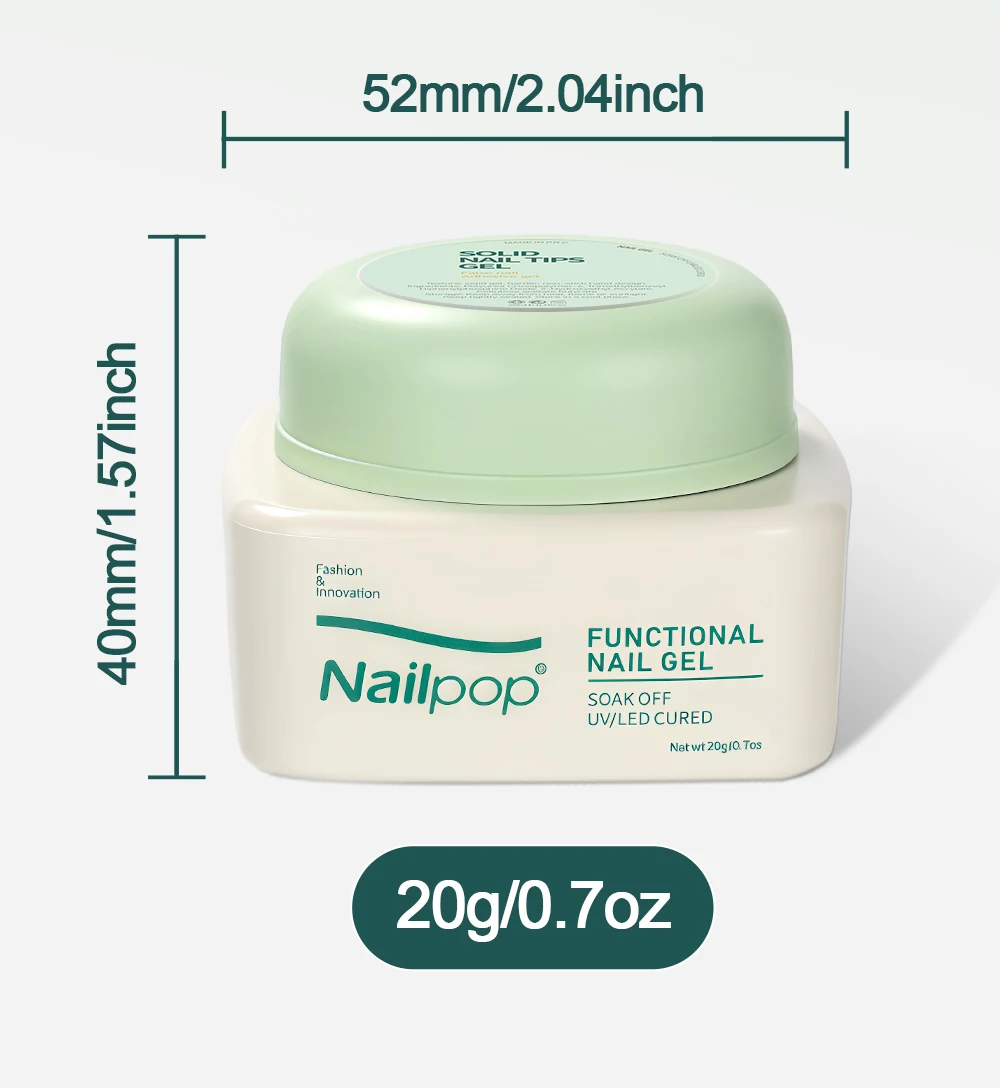Nailpop HEMA/TPO-freies 20g klares festes Nagelklebegel für Nagelkunst, nicht verschmierendes Klebegel für Strasssteine, Anhänger, Press-On-Nägel, 1 Stück – Detail 7