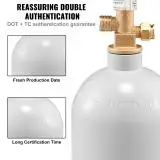 5 Lbs CO2 Tank Aluminum Gas Cylinder CO2 Cylinder Gray Spray Coating Tank CGA320 Valve co2 tank
