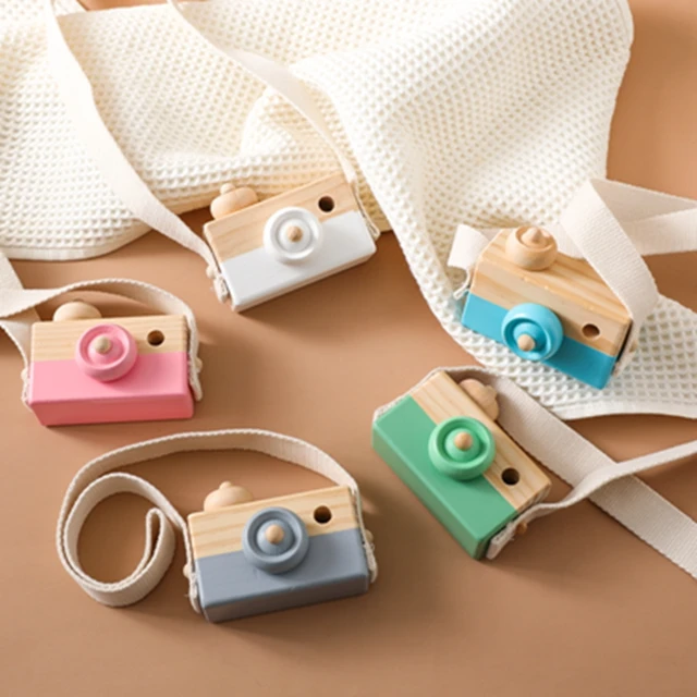 Let'S Make 1Pc Wooden Baby Toys Fashion Camera Wood Pendants Montessori Toys For Kids Wooden Diy Present Nursing Gift Baby Block 5