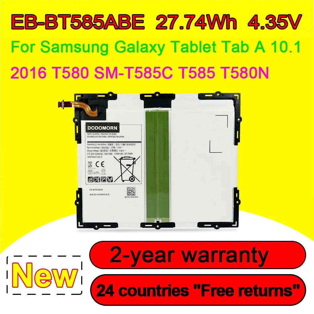 Bateria para Tablet Samsung Galaxy Tab a 10.1 T580 Sm-t585c T585 T580n Novo Eb-bt585abe
